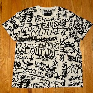 Versace Graffiti White Black Tshirt 🔥